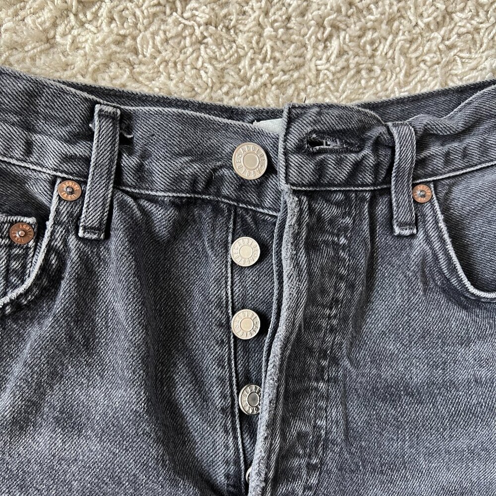 Agolde Dee High Rise Black Jean Shorts Size 26 - Picture 5 of 8